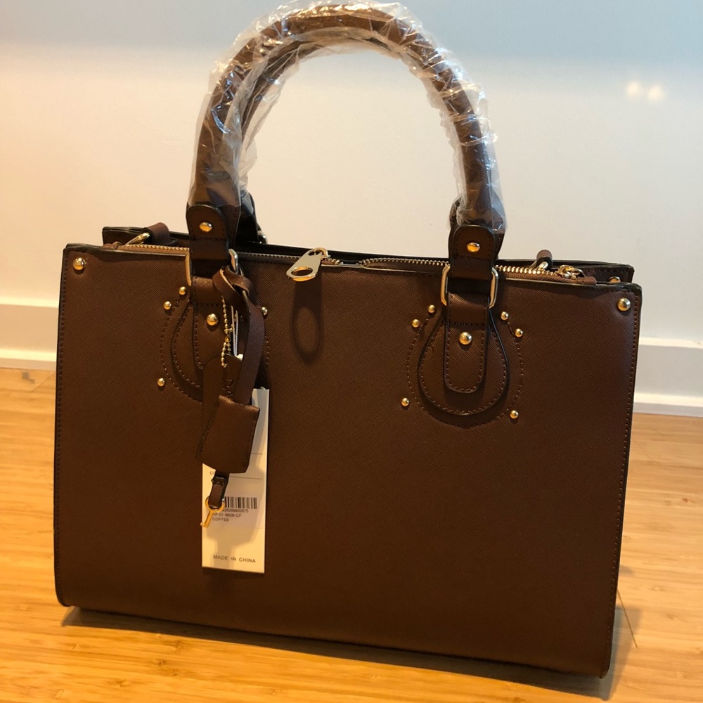 NWT Dasien Faux Leather Brown Briefcase/Satchel